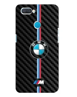 Чохол для OPPO A12 з картинкою «Емблема BMW та карбон»