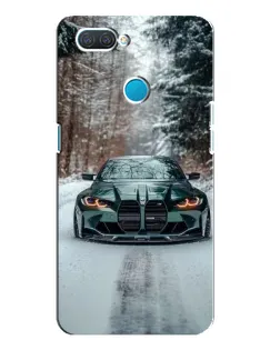 Чохол для OPPO A12 з картинкою «BMW у зимовому лісі»
