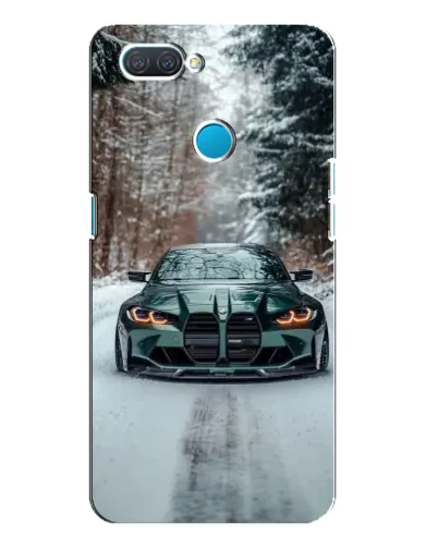 Чохол для OPPO A12 з картинкою «BMW у зимовому лісі»