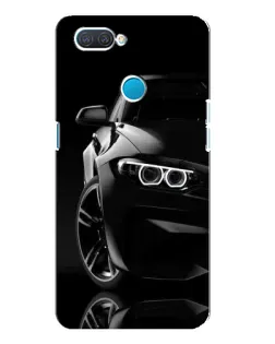 Чехол для OPPO A12 с картинкой «Черная BMW — профиль»
