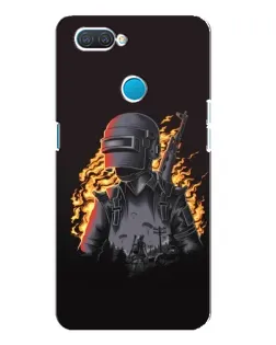 Чехол для OPPO A12 с картинкой «PUBG — огненный силуэт»