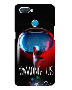 Чехол для OPPO A12 с картинкой «Красный импостер — макро»