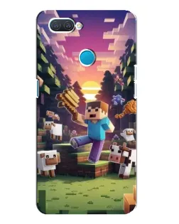 Чехол для OPPO A12 с картинкой «Стив на ферме»