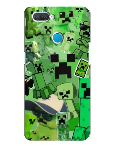 Чехол для OPPO A12 с картинкой «Криперы Minecraft»