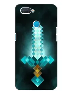 Чехол для OPPO A12 с картинкой «Алмазный меч неон»