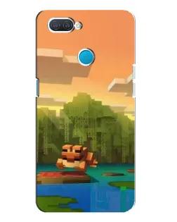 Чехол для OPPO A12 с картинкой «Майнкрафт закат солнца»