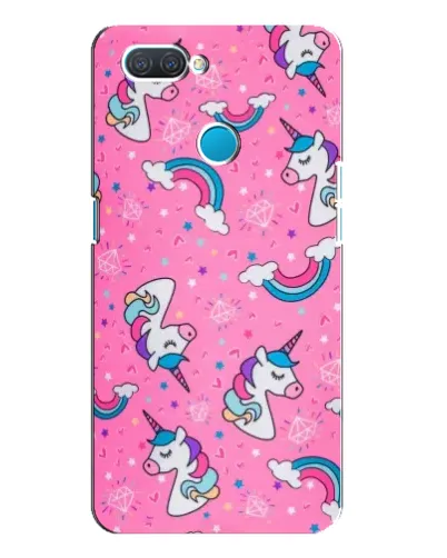Чехол для OPPO A12 с картинкой «Unicorn паттерн розовый»