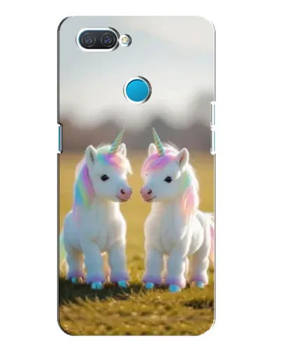 Чехол для OPPO A12 с картинкой «Пара единорогов»