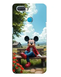 Чехол для OPPO A12 с картинкой «Микки на скамейке»