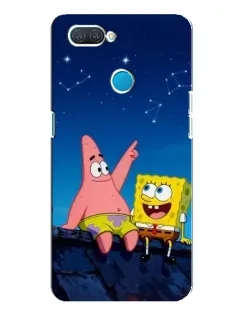 Чехол для OPPO A12 с картинкой «Губка Боб и Патрик ночью» Чехол для OPPO A12 с картинкой «Губка Боб и Патрик ночью»