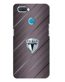 Чохол для OPPO A12 з картинкою «Металева текстура Tesla»