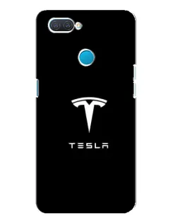Чохол для OPPO A12 з картинкою «Tesla White Logo»