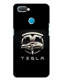 Чохол для OPPO A12 з картинкою «Tesla — срібне авто»
