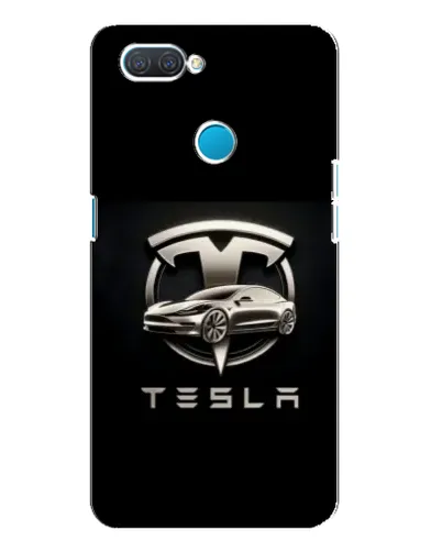 Чохол для OPPO A12 з картинкою «Tesla — срібне авто»