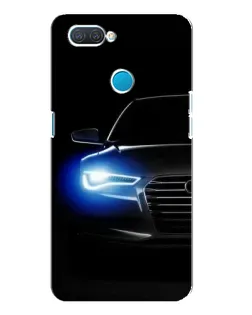 Чехол для OPPO A12 с картинкой «Неоновый взгляд Audi»
