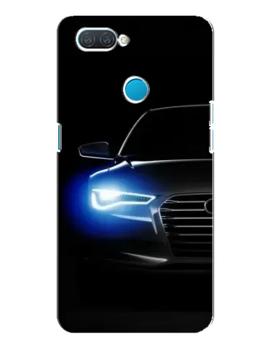Чехол для OPPO A12 с картинкой «Неоновый взгляд Audi»