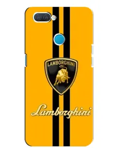 Чехол для OPPO A12 с картинкой «Lamborghini Stripe желтый»