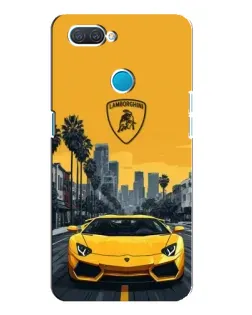 Чохол для OPPO A12 з картинкою «Жовтий Lamborghini місто»