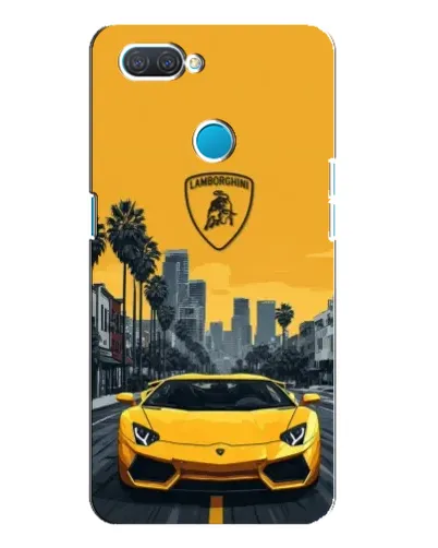 Чохол для OPPO A12 з картинкою «Жовтий Lamborghini місто»