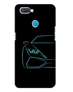 Чохол для OPPO A12 з картинкою «Блакитний силует Lamborghini»