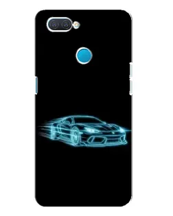 Чохол для OPPO A12 з картинкою «Неоновий контур Lamborghini»