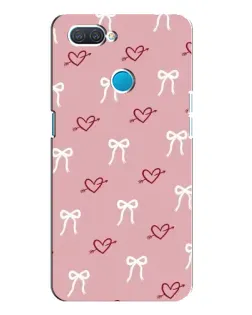 Чехол для OPPO A12 с картинкой «Сердца и банты»
