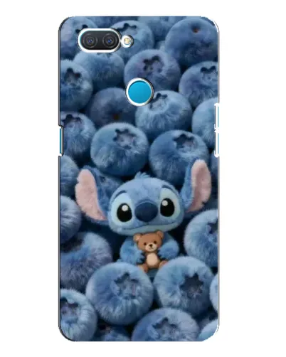 Чехол для OPPO A12 с картинкой «Стич и голубика»