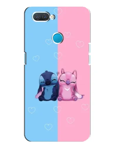 Чехол для OPPO A12 с картинкой «Stitch и Angel Love»