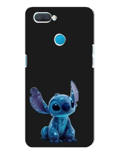 Чехол для OPPO A12 с картинкой «Стич на черном»