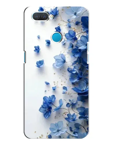 Чехол для OPPO A12 с картинкой «Голубой цветочный каскад»