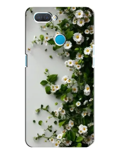 Чехол для OPPO A12 с картинкой «Ветка мелких белых цветов»