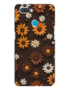 Чехол для OPPO A12 с картинкой «Узор из маленьких подсолнухов»