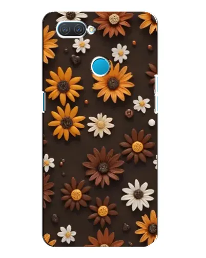 Чехол для OPPO A12 с картинкой «Узор из маленьких подсолнухов»