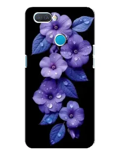 Чехол для OPPO A12 с картинкой «Фиолетовые цветы с росою»
