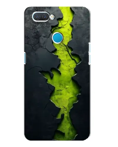 Чехол для OPPO A12 с картинкой «Салатовый разлом скалы»
