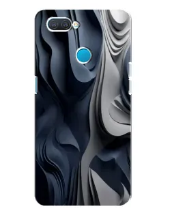 Чехол для OPPO A12 с картинкой «Объемные синие складки»