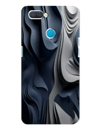 Чехол для OPPO A12 с картинкой «Объемные синие складки»
