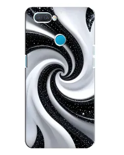 Чехол для OPPO A12 с картинкой «Черно-белая спираль»