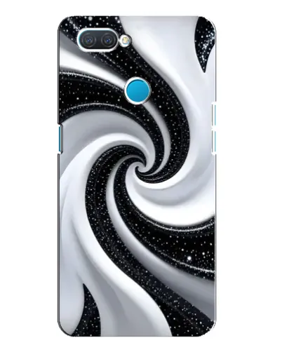 Чехол для OPPO A12 с картинкой «Черно-белая спираль»