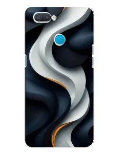 Чехол для OPPO A12 с картинкой «Объемные черно-белые ленты»