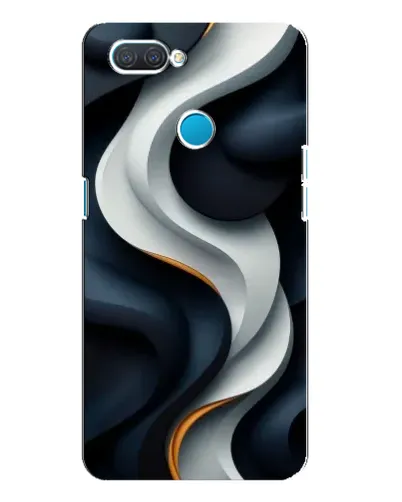 Чехол для OPPO A12 с картинкой «Объемные черно-белые ленты»