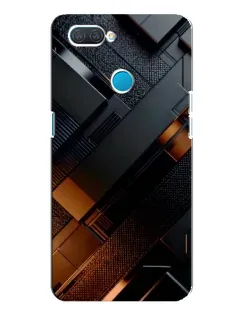 Чехол для OPPO A12 с картинкой «Черные геометрические блоки»