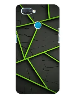 Чехол для OPPO A12 с картинкой «Зеленые геометрические линии»