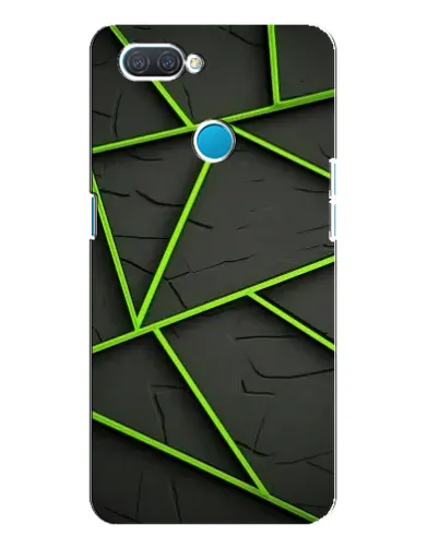 Чехол для OPPO A12 с картинкой «Зеленые геометрические линии»