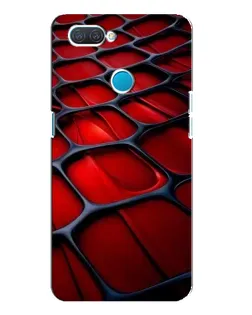 Чехол для OPPO A12 с картинкой «Красная глянцевая сетка»