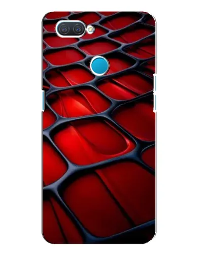 Чехол для OPPO A12 с картинкой «Красная глянцевая сетка»