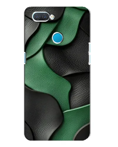 Чехол для OPPO A12 с картинкой «Зеленые кожаные волны»