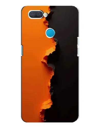 Чехол для OPPO A12 с картинкой «Оранжевый разлом»