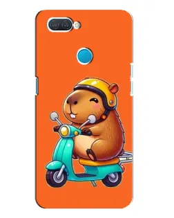 Чехол для OPPO A12 с картинкой «Капибара на скутере»