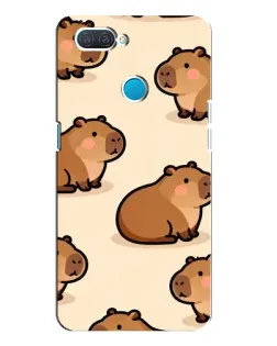 Чехол для OPPO A12 с картинкой «Паттерн милых капибар»
